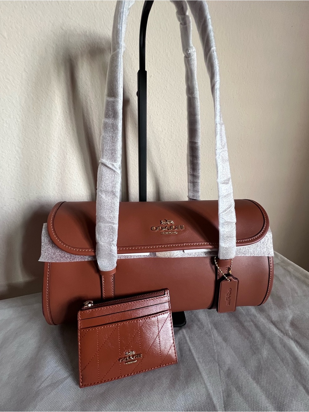 Coach Bridget  Leather Shoulder Bag with Quilted Card Case